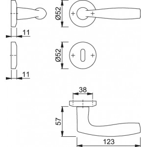 Hoppe - Door Handle - Vitoria Series - Code M1515/23K/23KS