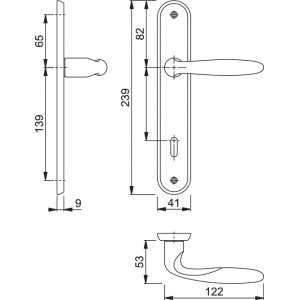 Hoppe Door handle on plate - Verona Series - M151/265