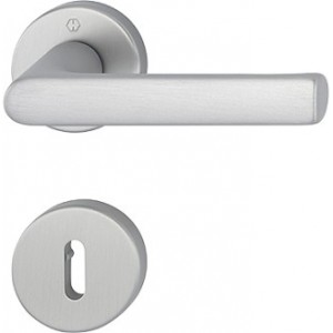 Hoppe - Maniglia Per Porta - Serie Hamburg - 1700/42K/42KS F31-1 aspetto Inox Opaco