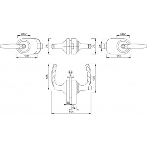 Hoppe - Maniglia HCS Per Porte in Vetro - Atlanta GD A1530