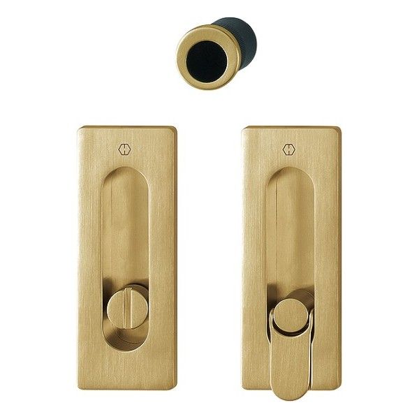 Hoppe - Sliding Pocket Door Handle With Lock - Rectangular Set M464