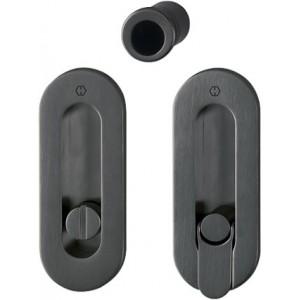 Hoppe - Sliding Pocket Door Handle With Lock - Oval Set M472