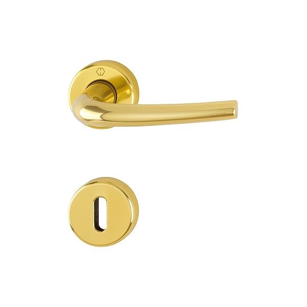 Hoppe door handles LOS ANGELES with thin round rose gold 2 mm - satin brass  - Resista®