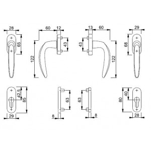 Maniglia Hoppe per porta finestra e balcone. Modello Atlanta su rosetta e  bocchetta foro yale per cilindro europeo - Nicolini S.r.l.