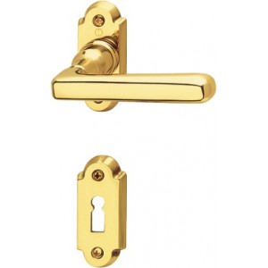 Hoppe - Maniglia Per Porta - Serie Basel - M159/36-2/36S-2 F71 ottone lucido