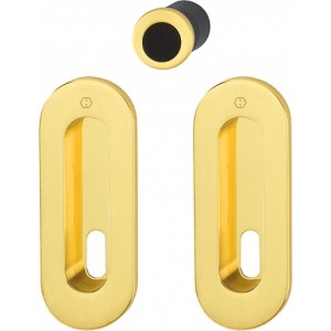 Hoppe - Maniglia Per Porta Scorrevole Foro Chiave - Kit Ovale M472 F71 oro lucido