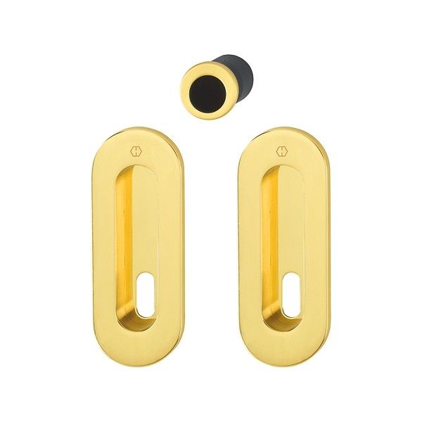 Hoppe - Maniglia Per Porta Scorrevole Foro Chiave - Kit Ovale M472 F71 oro lucido