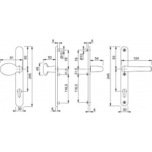 Hoppe - Patio Door Handles - Tokyo 73G/3346/1710RH