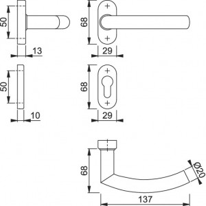 Hoppe - Patio Door Handles - Trondheim E1430Z/30P/30PS