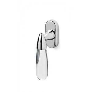 Olivari - Tilt and turn window handle - Aurora K164 C6 bright chrome transparent glass