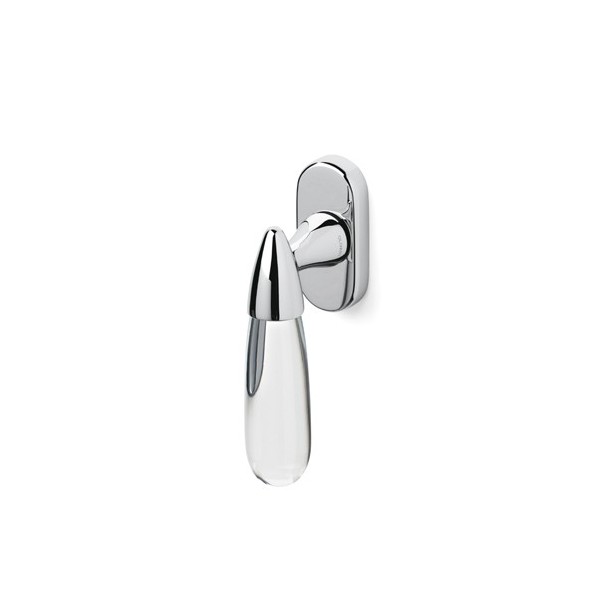 Olivari - Tilt and turn window handle - Aurora K164 C6 bright chrome transparent glass