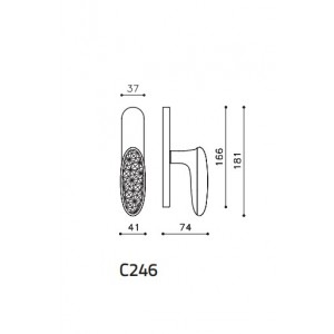 Olivari - Cremonese Window Handle - Crystal Diamond C246 data sheet