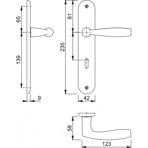 Hoppe - Maniglia per porta con placca  - Modello Vitoria - M1515/379