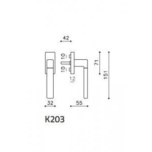 Olivari - Maniglia Per Finestra - Martellina Dk - Planet QB K203B