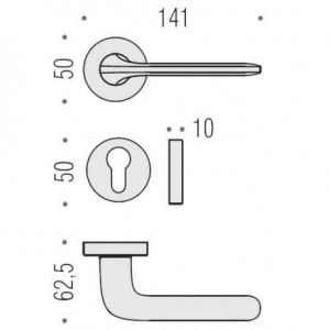 Colombo Design Roboquattro Door Handle  data sheet yale hole