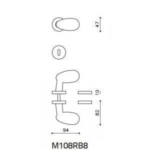 Olivari Maniglia Per Porta Uovo M108RB8 schema tecnico foro patent