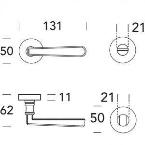Maniglia per porta blindata rosetta diametro 45 mm 171HM416 Reguitti
