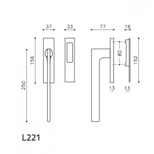 Olivari - Lift Slide Handle - Lotus Q L221