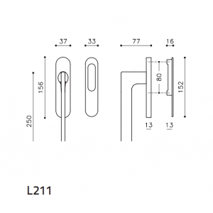 Olivari - Lift Slide Handle - Lotus L211