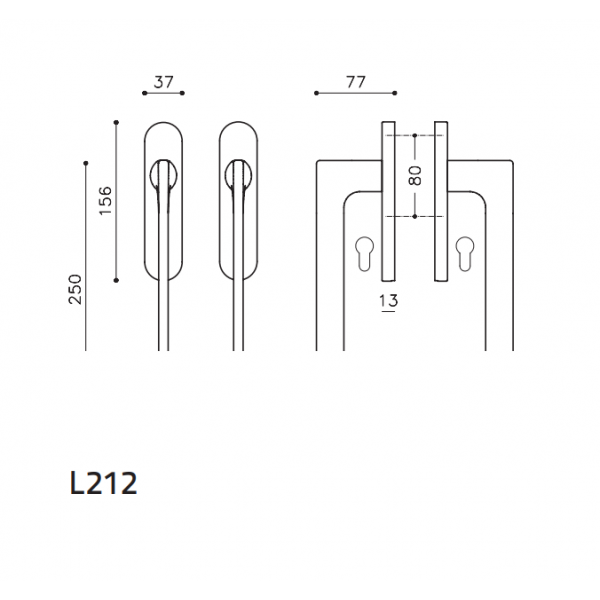 Olivari - Couple Lift Slide Handle - Lotus L212