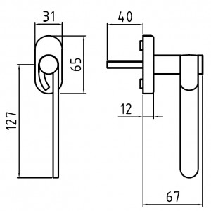 Ghidini - Tilt and turn window handle - Clip Q7-40