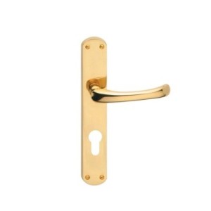 'CAPRI' HANDLE WITH YALE HOLE PLATE Polished gold