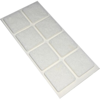 FELTRINI QUADRATI 25x25 mm - Bianco - Blister 8 pezzi