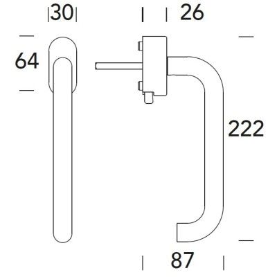 Reguitti - DK con pulsante e rosetta 30x64 mm quadro 7x50 - Stoccolma 200 S20 / L52