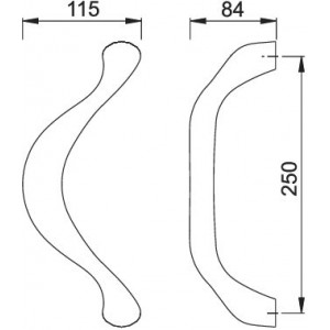HOPPE - Semicircle Brass Pull Door Handle - M553 Series