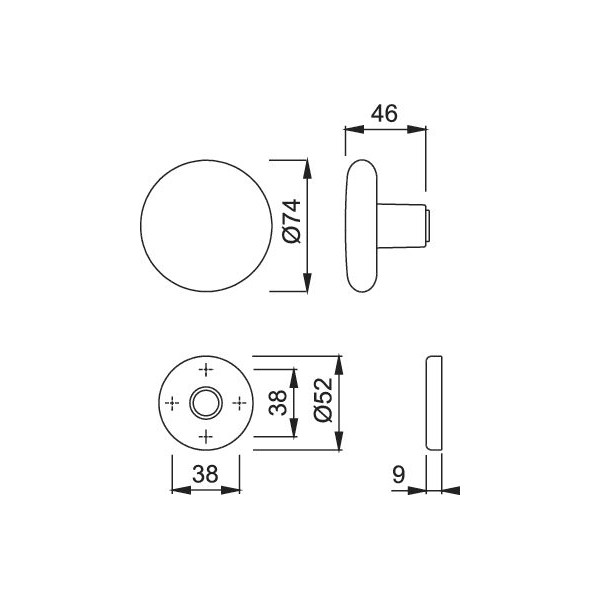 Anzapack 812459H - Pomello per porta di ingresso, tornito, in ottone,  colore: dorato