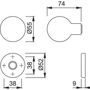 Hoppe - Shaped ball Door Knob - 60L/42K Series