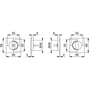 Hoppe - Flush Ring Handle For Folding Doors - Square Set M443