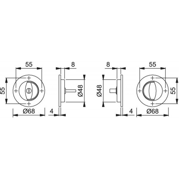 Hoppe - Flush Ring Handle For Folding Doors - Round Set M471