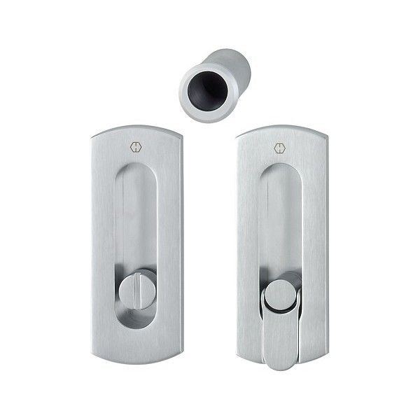 Hoppe - Sliding Pocket Door Handle With Lock - Rectangular Set M463