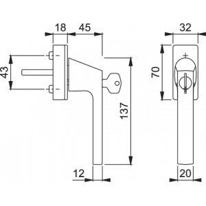 Hoppe Dallas - Tilt & Turn Window Handle - Key Locking - M0643/US943