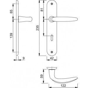 Door handle on plate - Hoppe Atlanta - M1530/379