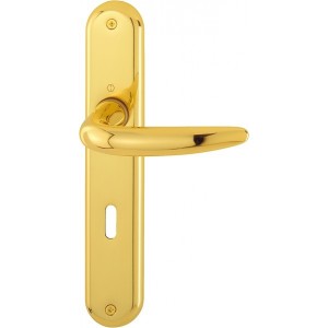 Door handle on plate Hoppe Atlanta M1530/379 F71 shiny gold