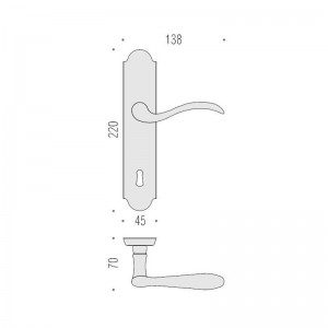 Colombo Design Maniglia Per Porta Con Placca Heidi CD31P schema tecnico foro patent