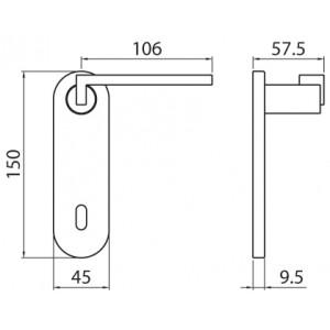 Ghidini - Maniglia Per Porta - Cartesio Q8-RB schema tecnico foro patent