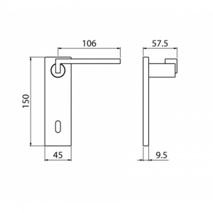 Ghidini Maniglia Per Porta su Placca Cartesio Q8 PQ schema tecnico foro patent