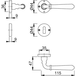 Hoppe - Door handle - Elba Series - M1613/88k-2/88KS-2
