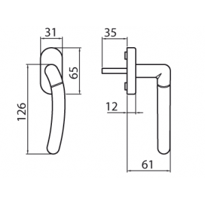 Ghidini - Tilt and turn window handle - R923 Q7-40