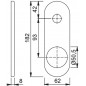 Hoppe - Back Plate For Armored Door - Double Bit Key Hole 3218K-RZ18