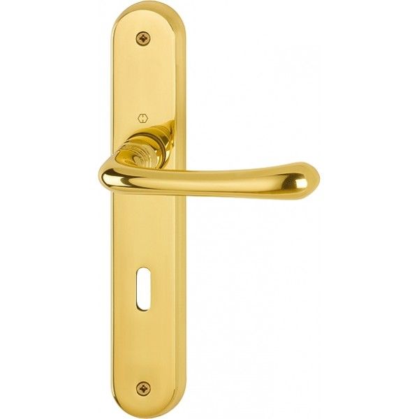 Maniglia Per Porta su placca Hoppe Lisboa M173/265 oro lucido int 70