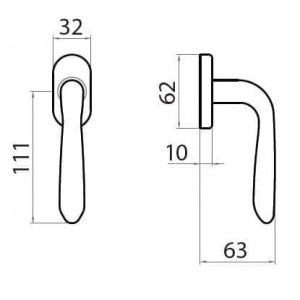 Ghidini - Maniglia Per Finestra - Martellina Dk Uno Q7-40