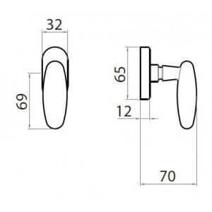 Ghidini - Maniglia Per Finestra - Martellina Dk Silvia Q7-40