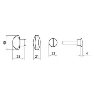 Ghidini -  Bathroom Door Handle Sets - Mezzaluna