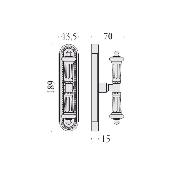 Window Handle on plate - Antologhia - byblos KBY12